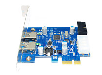 USB 3.0 PCIe Expansion Card External 2 Ports USB3.0 + 2 Internal 19Pin Header 4Pin IDE Power Connector for PCI-E x1 x4 x8 x16