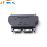 XT-XINTE Micro SATA 7+9 16P Male to SATA 7+15 22P Female Connector Converter Adapter Black M-F SATA Adapter