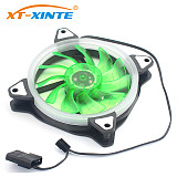 XT-XINTE 12cm CPU Cooling Fan LED Light PC Computer Case Cooler 12V DC 20dB Heatsink 3P IDE Large 4P Ultra Silent Fan