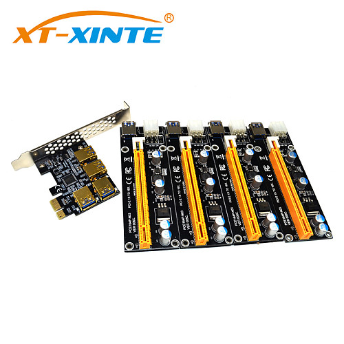 US$ 11.67 - WBTUO Riser Card PCI-E USB 3.0 PCIe Port Multiplier Card PCI  express PCIe 1 to 4 PCI-E to PCI-E for BTC Miner - m.