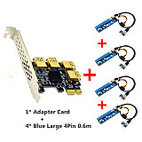 PCI-E 1x to 16x Riser Card PCI-Express 1 to 4 Slot PCIe USB3.0 Adapter Port Multiplier Miner Card for BTC Bitcoin Mining