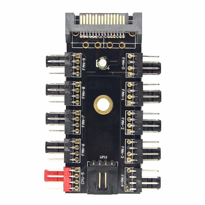 PC 1 to 10 4Pin / SATA Cooling Fan Hub Molex Cooler Splitter Cable PWM 12V Led Speed Power Supply Adapter For Mining Computer