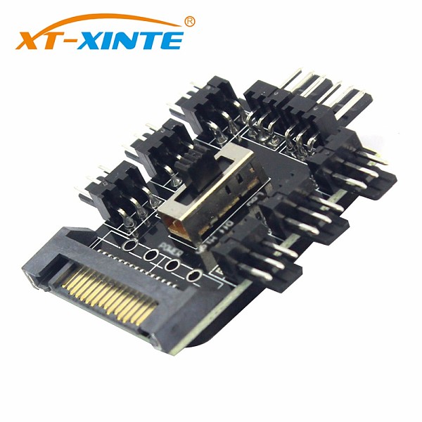 1 to 8 4Pin/SATA Molex Cooler Fan Hub Splitter Cable PWM 3Pin Power Supply Speed Controller Adapter For Miner Computer Cooling