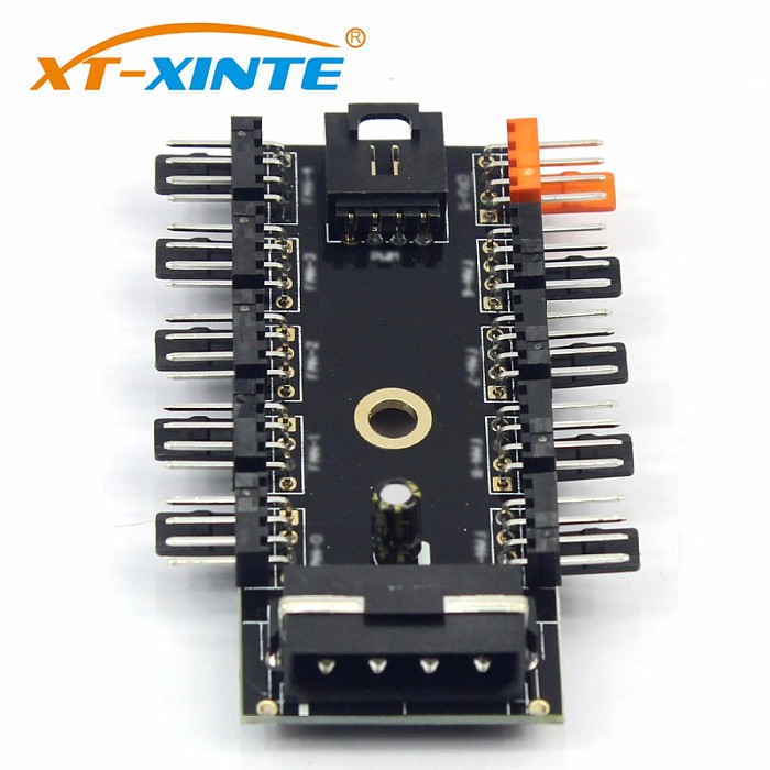 PC 1 to 10 4Pin / SATA Cooling Fan Hub Molex Cooler Splitter Cable PWM 12V Led Speed Power Supply Adapter For Mining Computer