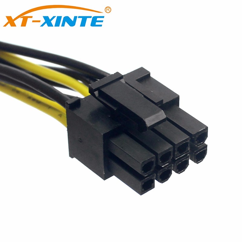 XT-XINTE Power Supply Cable 8Pin to Dual Large 4Pin CPU Adapter Cable for PC 4+4pin Power cables Wire for Miner Bitcoin Mining