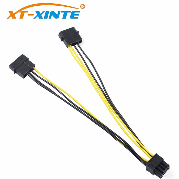XT-XINTE Power Supply Cable 8Pin to Dual Large 4Pin CPU Adapter Cable for PC 4+4pin Power cables Wire for Miner Bitcoin Mining