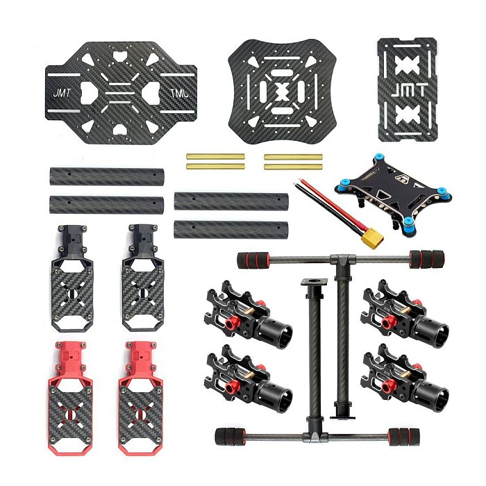 JMT X4 460mm 560mm Carbon Fiber Foldable Frame with Non-foldable Landing Skid for RC Helicopter