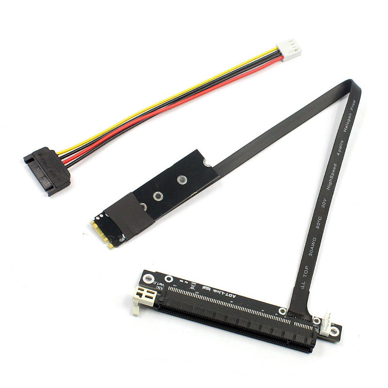 XT-XINTE Graphics extension cable M.2 M2 to x16 PCIE For PC Mining 35CM Plug and Play