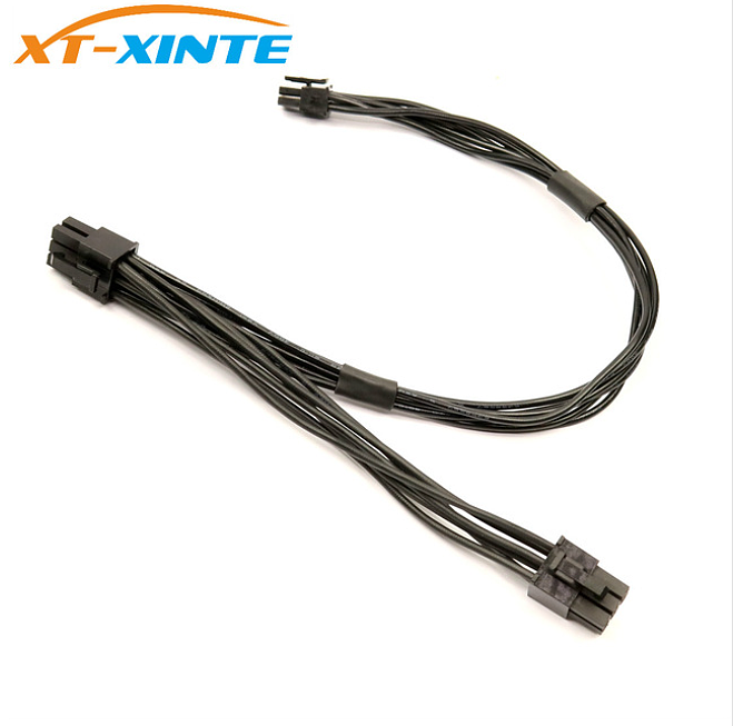 XT-XINTE Motherboard 6Pin Small Type to 2-Port PCI-E PCIe 6Pin Graphics Video Display Card Power Supply Cable for Mac Pro /G5