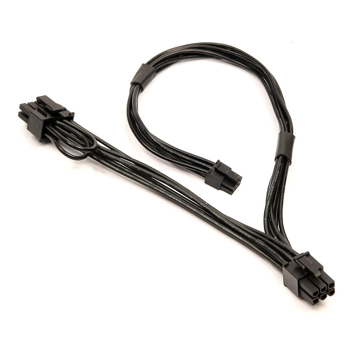 XT-XINTE Mini 6Pin to PCI-E 6Pin + 8Pin (6+2) Dual PCI-Express Ports Cable Video Graphic Card Power Cable for G5/Mac Pro 30CM+15CM