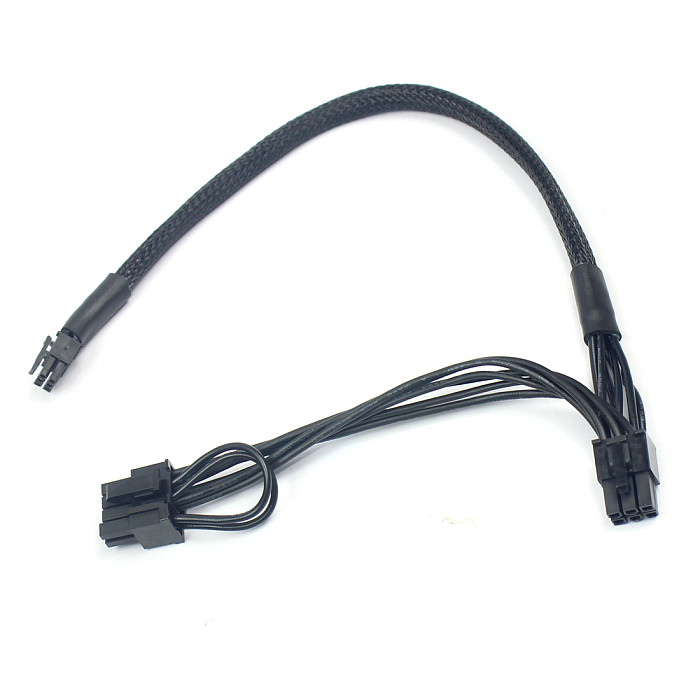 XT-XINTE Mini 6Pin to PCI-E 6Pin + 8Pin (6+2) Dual PCI-Express Ports Cable Video Graphic Card Power Cable for G5/Mac Pro 30CM+15CM
