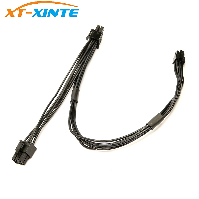 XT-XINTE Motherboard 6Pin Small Type to 2-Port PCI-E PCIe 6Pin Graphics Video Display Card Power Supply Cable for Mac Pro /G5