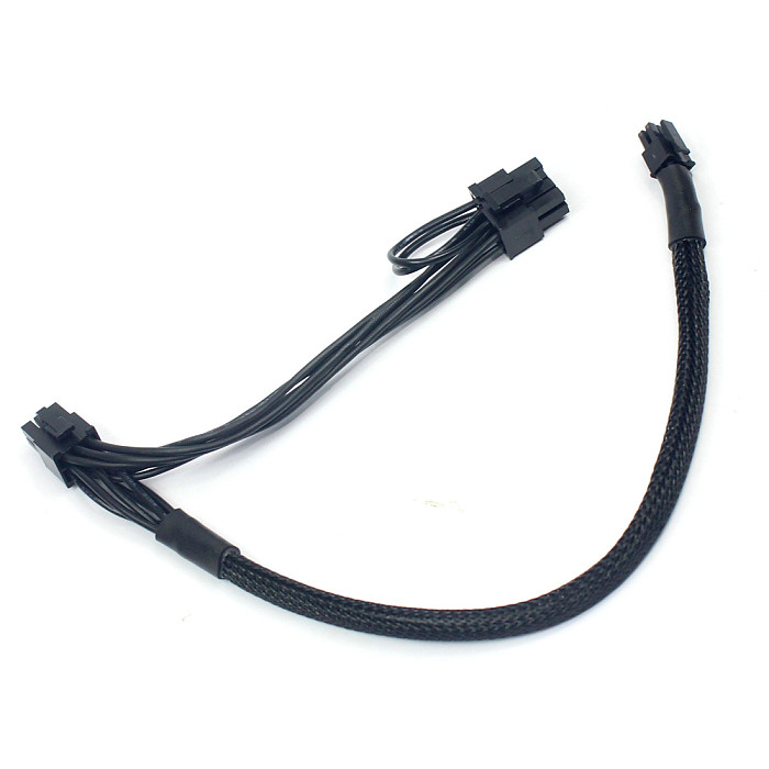 XT-XINTE Mini 6Pin to PCI-E 6Pin + 8Pin (6+2) Dual PCI-Express Ports Cable Video Graphic Card Power Cable for G5/Mac Pro 30CM+15CM