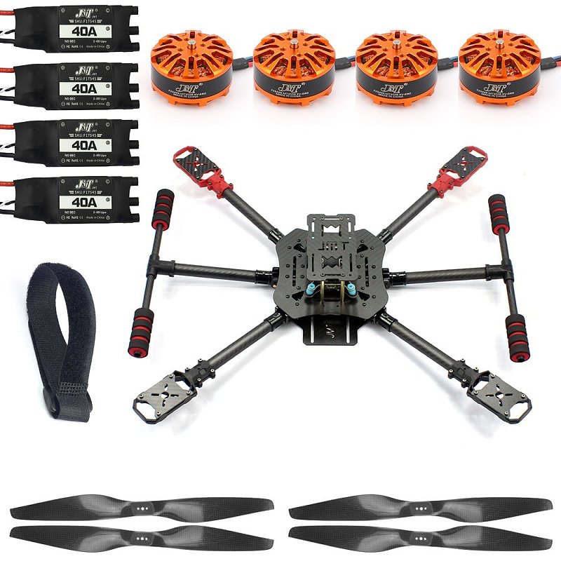 QWinOut DIY X4 560mm Full Carbon Fiber Foldable Frame Kit with Foldable Landing Gear 3508 580KV Powerful Motor 40A ESC 1455 Carbon Fiber Propellers Hobby RC Quadcopter