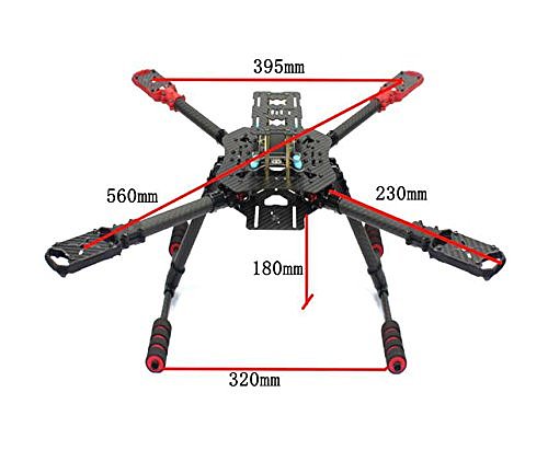QWinOut DIY X4 560mm Full Carbon Fiber Foldable Frame Kit with Foldable Landing Gear 3508 580KV Powerful Motor 40A ESC 1455 Carbon Fiber Propellers Hobby RC Quadcopter