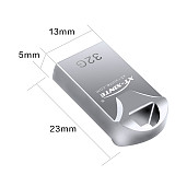 XT-XINTE Mini USB Flash Drive 16GB 32GB Vehicle Usb Memory Stick Metal Pen Drive