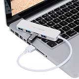 Acasis HS-080 4 Ports USB 3.0 Hub Splitter with Individual Switch External Cable 20cm USB Adapter Slim High Speed for MacBook PC
