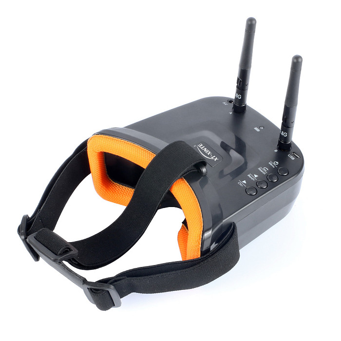 XT-XINTE New Mini FPV Goggles 3 inch 480 x 320 Display Double Antenna 5.8G 40CH Built-in 3.7V 1200mAh Battery for Racing Drone Models