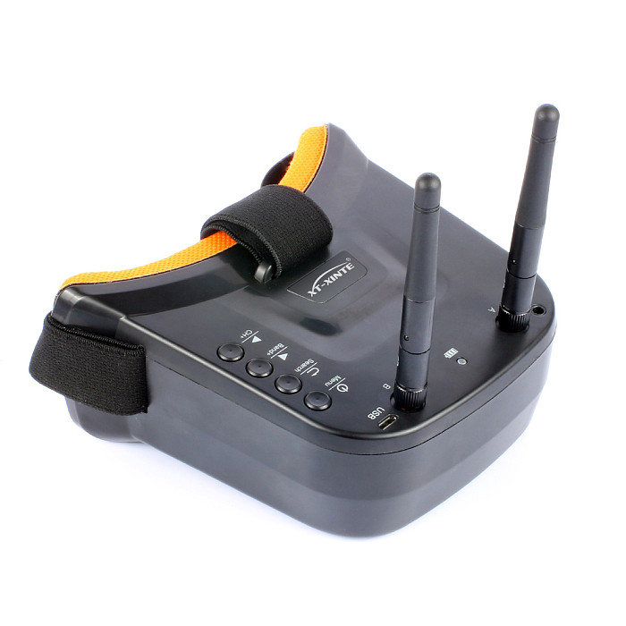 XT-XINTE New Mini FPV Goggles 3 inch 480 x 320 Display Double Antenna 5.8G 40CH Built-in 3.7V 1200mAh Battery for Racing Drone Models