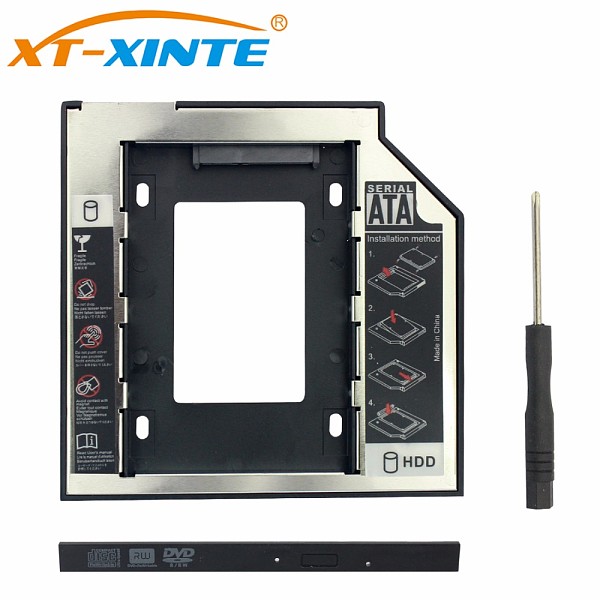 XT-XINTE 12.7m SSD Adapter SATA 3.0 HDD Hard Disk Drive CD-ROM Bracket 2.5  Laptop HDD Caddy Adapter Internal Enclosure for Computer PC
