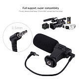 PULUZ PU3017 3.5mm Professional Audio Stereo Recoding Interview Microphone ABS for DV DSLR Camera