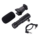 PULUZ PU3017 3.5mm Professional Audio Stereo Recoding Interview Microphone ABS for DV DSLR Camera