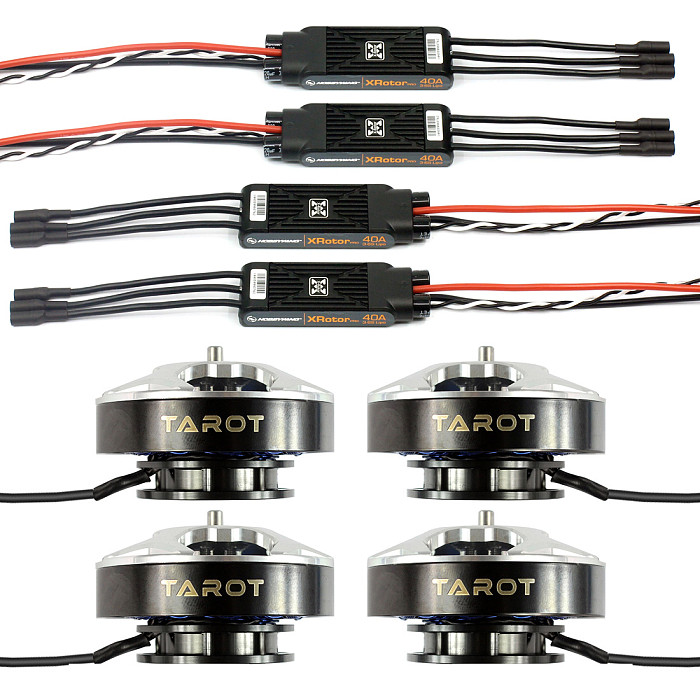4pcs TAROT 5008 340KV 4kg Efficiency Motor TL96020 with 4pcs Hobbywing XRotor Pro 40A ESC for DIY RC Drone Quadcopter