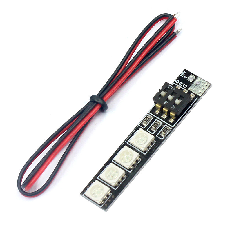 6pcs RGB 5050 LED Light Board 5V 12V 16V 3S 4S 7 Colors Switch for RC 250 QAV250 FPV Quadcopter Multicopter