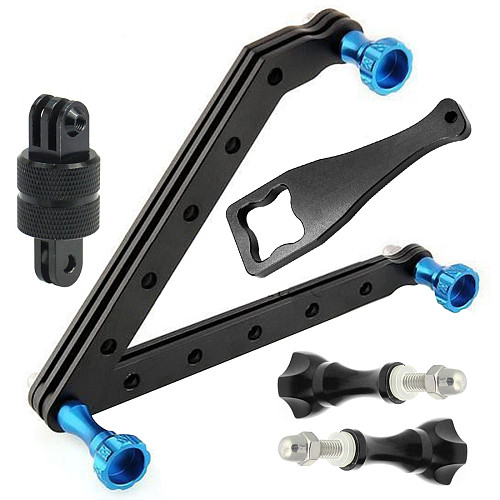 Aluminum 3 Way Selfie Stick Extension Arm & Mini Tripod Mount 360 Degree Rotation for Gopro Hero 13 5 4 3 3+ SJCAM Xiaoyi Camera
