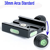BGNING Aluminum Alloy 60mm QR Clamp + QR60 Tripod Quick Release Fastener Plate for 38mm Arca-Swiss Ball Head DSLR Camera