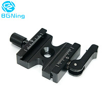 BGNING Aluminum CNC Double Lock 3/8  Quick Release Clamp w/ Adjustable Lever Knob for Arca Swiss RRS Wimberley Tripod Ball Head