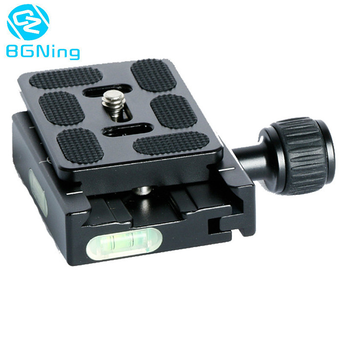 BGNING Aluminum Alloy 60mm QR Clamp + QR60 Tripod Quick Release Fastener Plate for 38mm Arca-Swiss Ball Head DSLR Camera