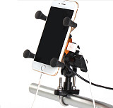 MOTOWOLF Motorcycle Rechargeable Mobile Phone Holder USB Charger Navigation X-type Bracket For 4.7 -6 inch Mobile Phone