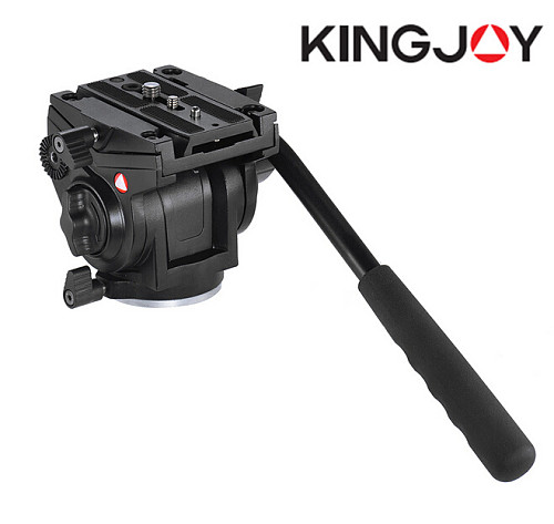 Kingjoy VT-3510 Tripod Head Aluminum Alloy Fluid Damping Head Bird Watching Stablizer for DSLR Camera with UNC 1/4  3/8  Thread Tripod