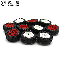 10Pcs Plastic 31*2mm Mini Wheels 31mm Dia Tires 2.0mm Hole Tyre for DIY 2WD / 4WD Vehicle Model Car Robotic Kit Parts Robot Toys