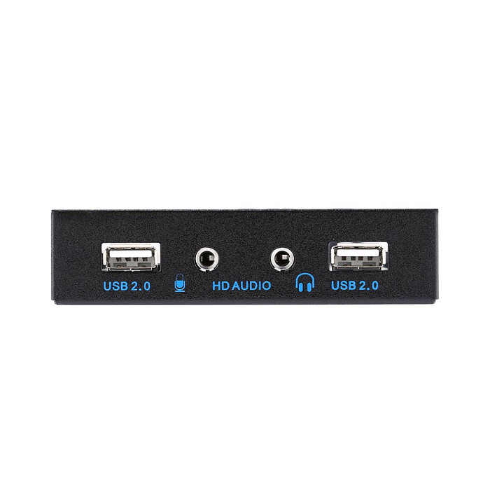 XT-XINTE High Quality 3.5  9Pin to 2 USB 2.0 Hub Front Panel with HD Audio Mic Interface for PC Desktop 3.5Inch Floppy Disk Bay Expansion