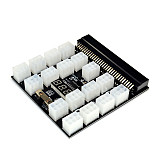XT-XINTE Black PCI-E 17x 6Pin Power Supply Breakout Board Adapter Converter 12V for Ethereum BTC Antminer Miner Mining HP Server PSU GPU