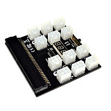 PCI-E 12V 64Pin to 12x 6Pin Power Supply Server Adapter Breakout Board Black Splitboard for HP DPS PSU GPU Ethereum Mining Miner