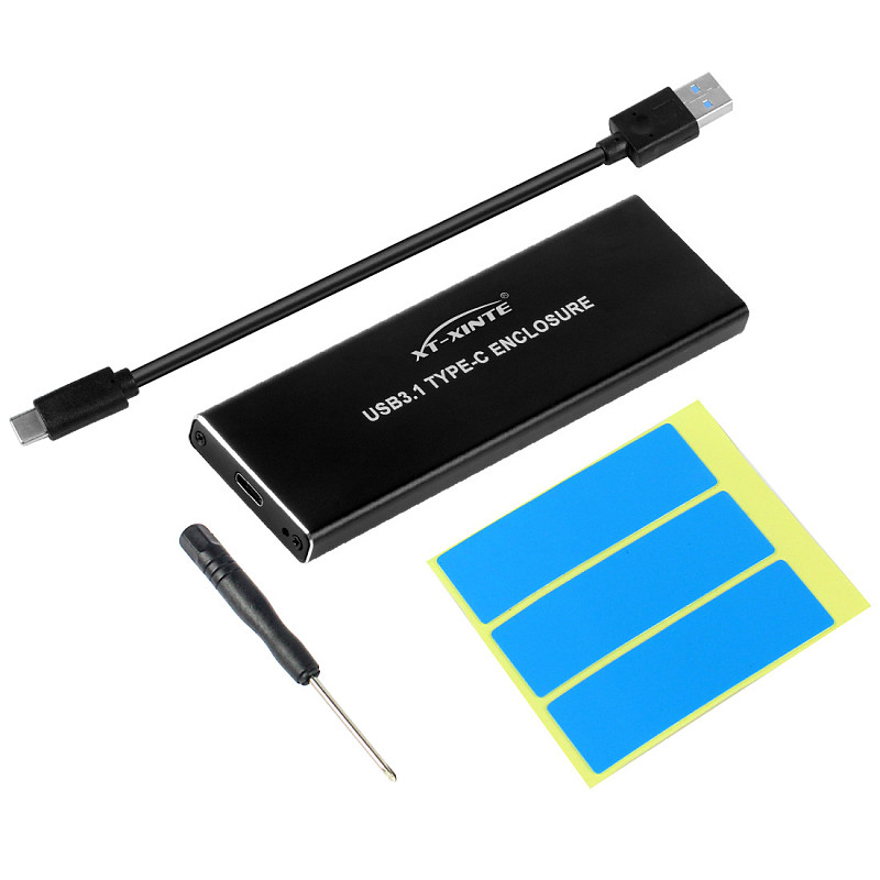 XT-XINTE NVMe PCIE USB3.1 HDD Enclosure M.2 to USB Type C 3.1 M KEY SSD Hard Disk Drive Case External Mobile Box