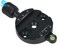 BGNING Screw Knob Disc Clamp and QR Quick Release Plate with Gradienter DM-55 for Tripod 55mm Ball Head Arca Swiss RRS DSLR