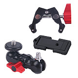 360 Rotating Mobile Phone Clip Tripod Head Mount Super Crab Clamp 1/4  Screw Adapter for Live Studio Photo Flash Lamp Fill Light