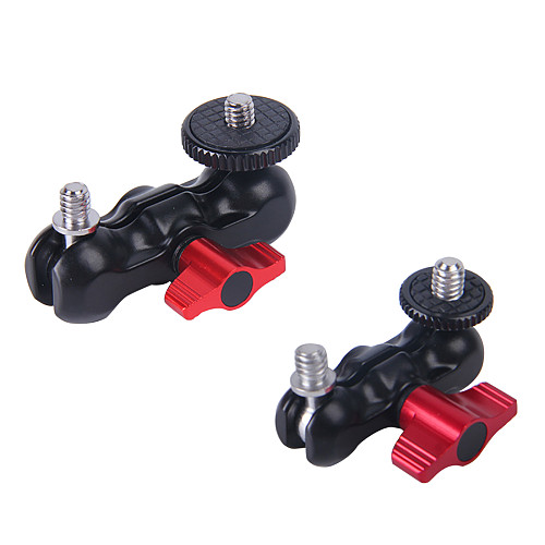 Aluminum DSLR Camera Magic Arm Dual 1/4  Ball Head Mount Handlebar Super Clamp for Hotshoe Monitor Tripod Rig for Canon Nikon