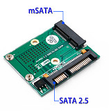 XT-XINTE High Quality mSATA SSD to 2.5 Inch SATA 2.5  Adapter Converter Card w/ Metal Extension Bracket 3.3V LED for Computer PC Desktop