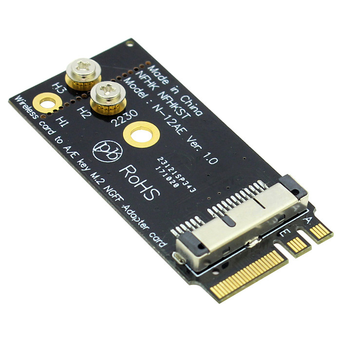 XT-XINTE BCM94360CS2 BCM943224PCIEBT2 12+6 Pin Bluetooth Wifi Wireless Card Module to NGFF M.2 Key A / E Adapter for Mac OS