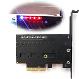 XT-XINTE NGFF M.2 NVME PCIE SSD To PCI-E 3.0x 4X Adapter Card PCI Express w/ Cooling Fan & Bracket Support M2 Form Factors 2242 2260 2280
