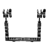 CNC Scuba Diving Underwater Light Arm System Triple Clamp Tray Bracket Handle Grip Stabilizer Rig for Video Gopro DSLR Cam Torch