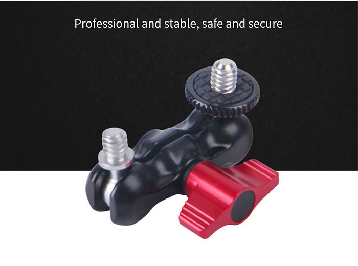 BGNING Adjustable Friction Articulating Magic Arm Super Clamp With Dual 1/4 71MM Ball Head Mount for DSLR Camera Canon Nikon