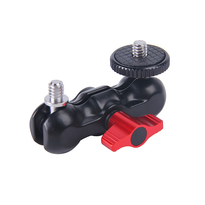 BGNING Adjustable Friction Articulating Magic Arm Super Clamp With Dual 1/4 75MM Ball Head Mount for DSLR Camera Canon Nikon