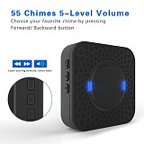 MingChuan Wireless Doorbell for Home with 55 Melodies Clear Music and High Decibels Operating at over 900-feet Range 5 Level Volumey and LED Flash