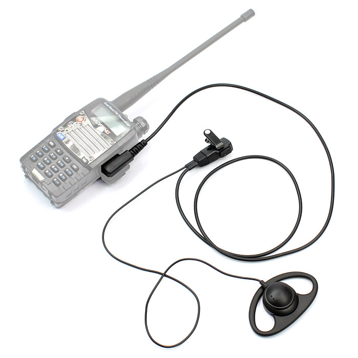 D Shape Soft Ear Hook Earpiece 2 Pin PTT with Mic Headset for UV-5R 888S 777S 666S BF Handheld Walkie Talkie BaoFeng Accessories
